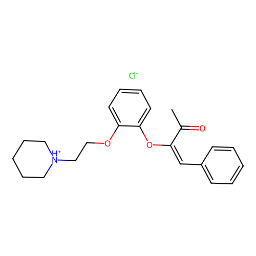 (Z)-4-Phenyl-3-(2-(2-piperidinoethoxy)phenoxy)-3-buten-2-one hydrochloride hydrate structure