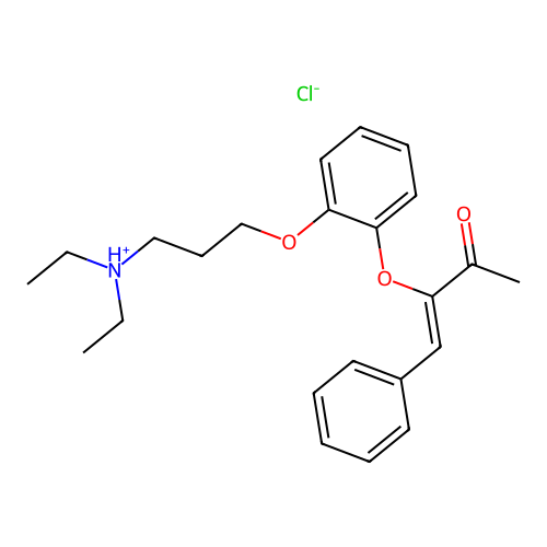 (Z)-3-(2-(3-(Diethylamino)propoxy)phenoxy)-4-phenyl-3-buten-2-one hydrochloride structure
