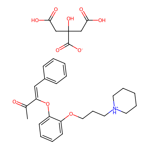 3-Buten-2-one, 4-phenyl-3-(2-(3-piperidinopropoxy)phenoxy)-, citrate (1:1), (Z)- structure