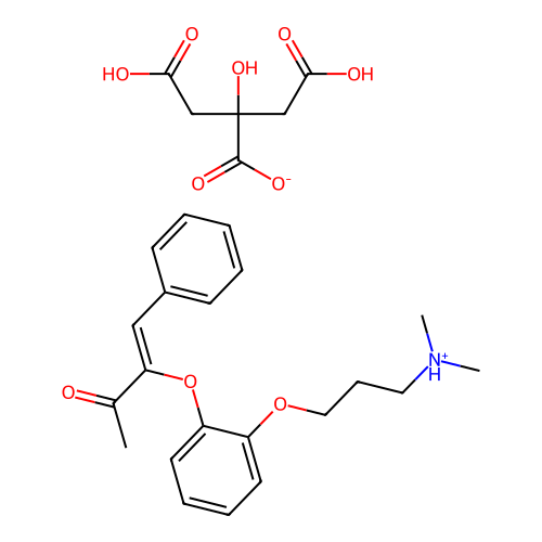 3-Buten-2-one, 3-(2-(3-(dimethylamino)propoxy)phenoxy)-4-phenyl-, citrate (1:1), (Z)- structure