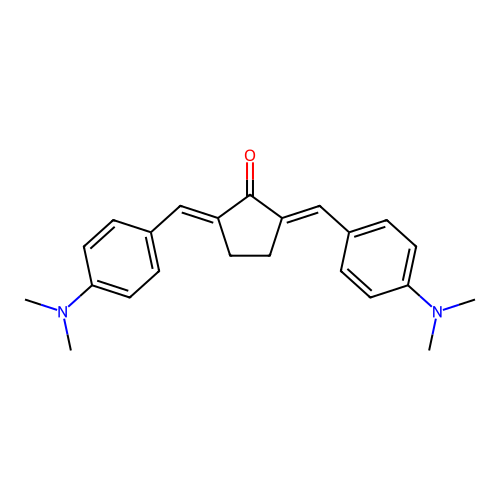 2,5-Bis(4-dimethylaminobenzylidene)cyclopentanone structure
