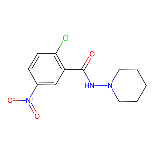 Benzamide, 2-chloro-5-nitro-N-1-piperidinyl- structure
