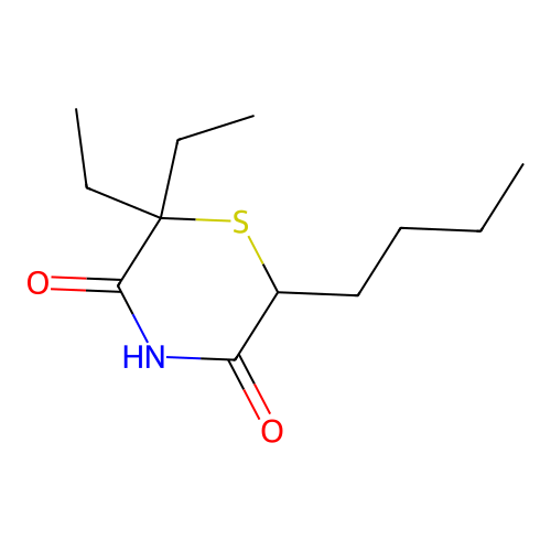 6-Butyl-2,2-diethylthiomorpholine-3,5-dione structure