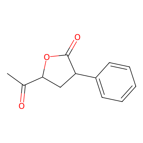5-acetyl-3-phenyldihydrofuran-2(3H)-one structure