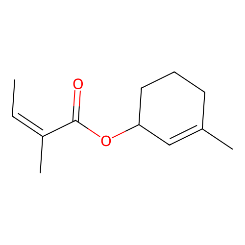 (3-methyl-1-cyclohex-2-enyl) (Z)-2-methylbut-2-enoate structure