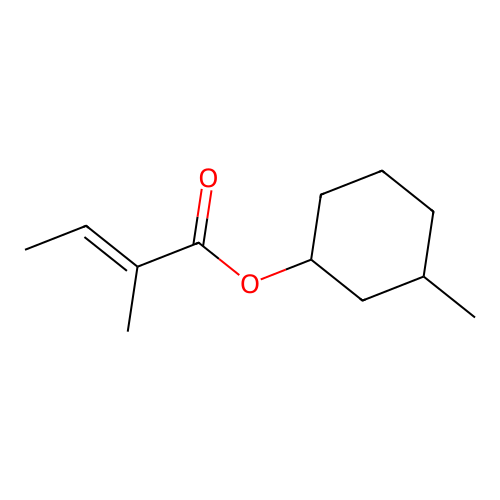 (3-methylcyclohexyl) (E)-2-methylbut-2-enoate structure