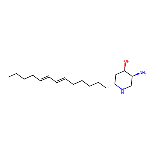 (2R,4R,5S)-5-amino-2-[(6E,8E)-trideca-6,8-dienyl]piperidin-4-ol structure