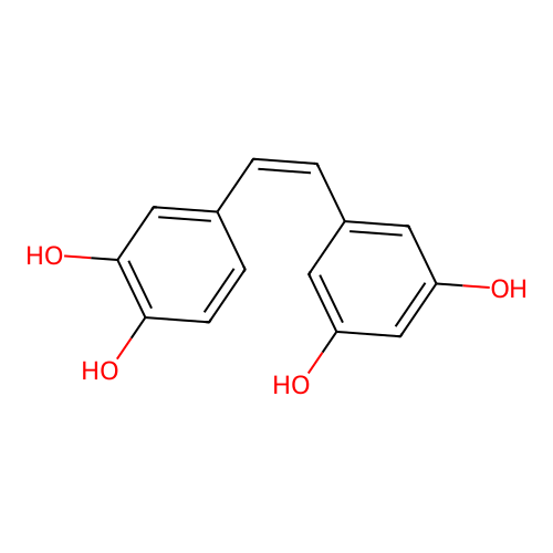 4-((Z)-2-(3,5-Dihydroxyphenyl)Ethenyl)Benzene-1,2-Diol structure