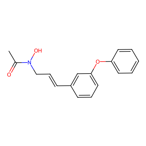N-(3-phenoxycinnamyl)acetohydroxamic acid structure