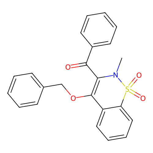 [4-(benzyloxy)-2-methyl-1,1-dioxido-2H-1,2-benzothiazin-3-yl](phenyl)methanone structure