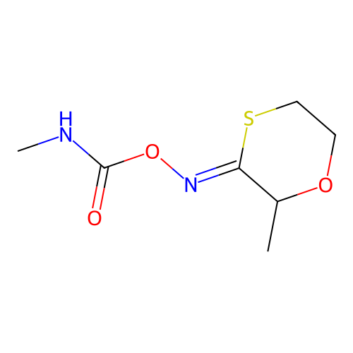 1,4-Oxathian-3-one, 2-methyl-, O-((methylamino)carbonyl)oxime, syn- structure