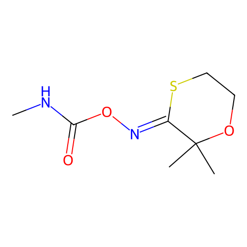 1,4-Oxathian-3-one, 2,2-dimethyl-, O-((methylamino)carbonyl)oxime, syn- structure