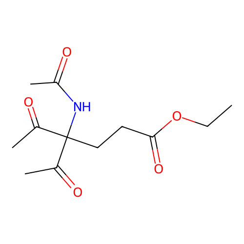 Ethyl 4-acetyl-4-(acetylamino)-5-oxohexanoate structure