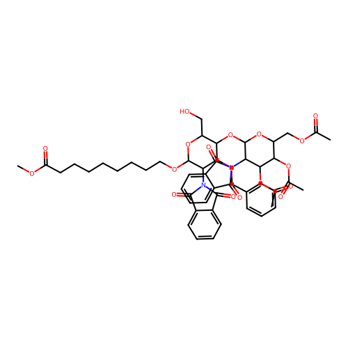8-Methoxycarbonyloctyl4-O-(3,4,6-tri-O-acetyl-2-deoxy-2-phthalimido-b-D-glucopyranosyl)-2-deoxy-3-O-benzyl-2-phthalimido-b-D-glucopyranoside structure