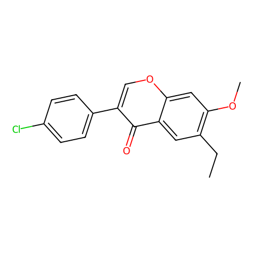 3-(4-chlorophenyl)-6-ethyl-7-methoxy-4H-chromen-4-one structure