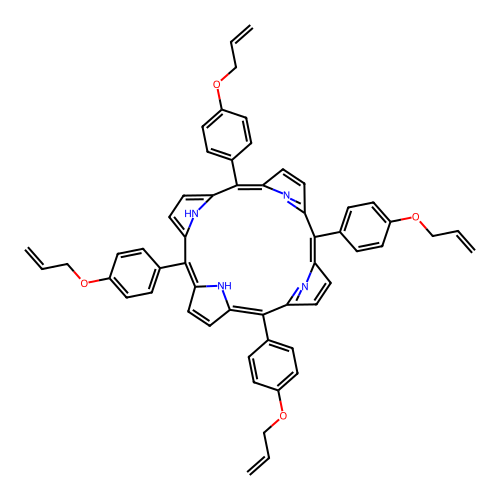 5,10,15,20-Tetrakis{4-[(prop-2-en-1-yl)oxy]phenyl}porphyrin structure