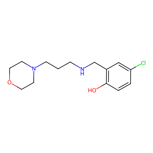 4-Chloro-2-({[3-(morpholin-4-yl)propyl]amino}methyl)phenol structure