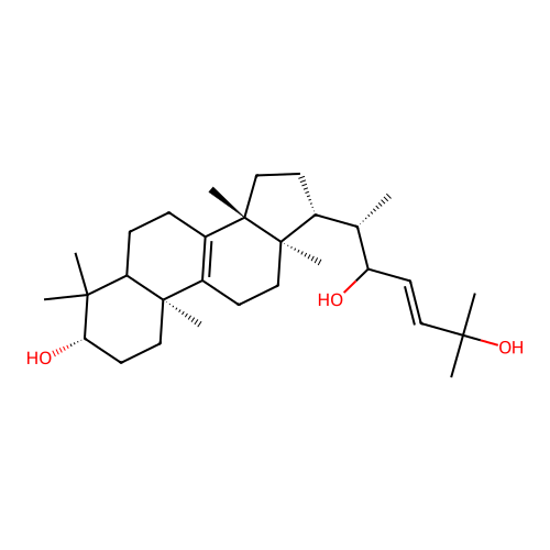 3beta,22,25-Trihydroxylanosta-8,23-diene structure