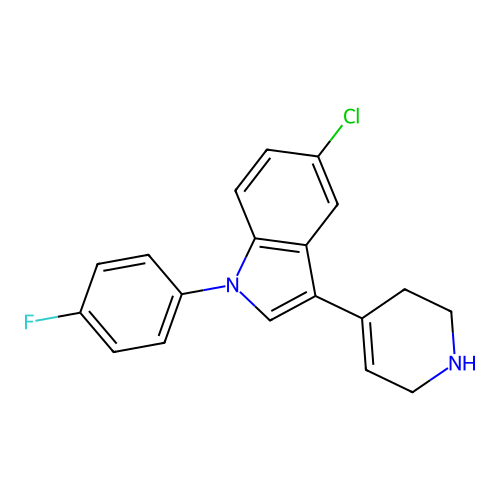 5-Chloro-1-(4-fluorophenyl)-3-(1,2,3,6-tetrahydropyridin-4-yl)-1H-indole structure