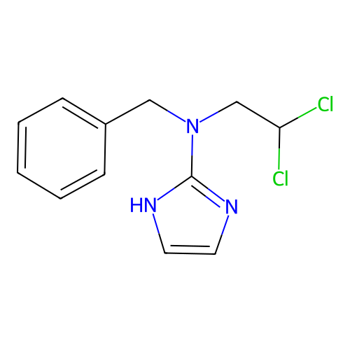 N-benzyl-N-(2,2-dichloroethyl)-1H-imidazol-2-amine structure