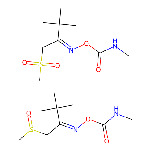 Thiofanox sulfoxide-thiofanox sulfone mixt. structure