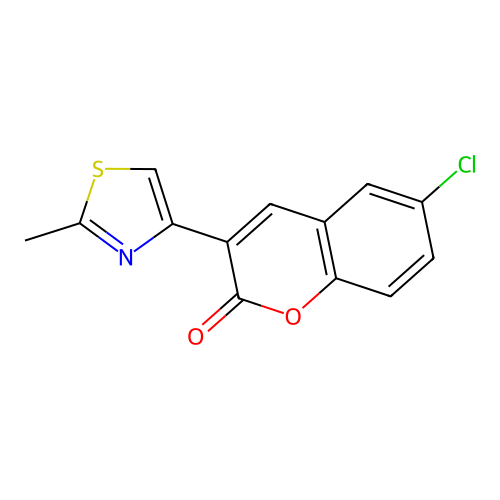 6-chloro-3-(2-methyl-1,3-thiazol-4-yl)-2H-chromen-2-one structure