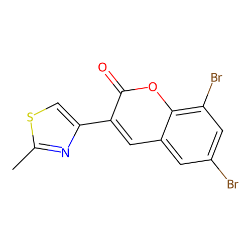 6,8-dibromo-3-(2-methyl-1,3-thiazol-4-yl)-2H-chromen-2-one structure