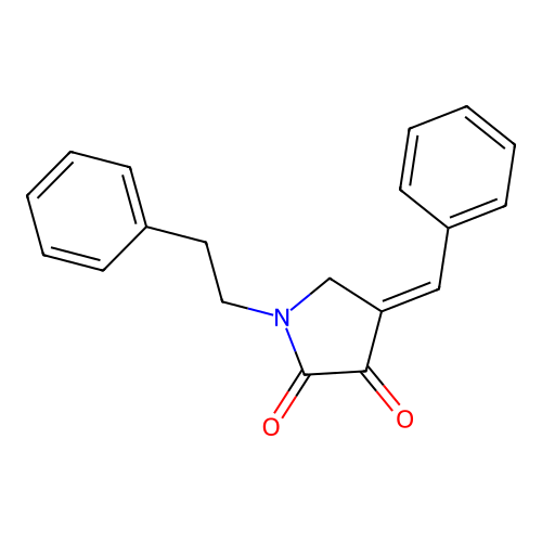 (4E)-4-benzylidene-1-(2-phenylethyl)pyrrolidine-2,3-dione structure