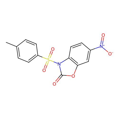 3-[(4-methylphenyl)sulfonyl]-6-nitro-1,3-benzoxazol-2(3H)-one structure