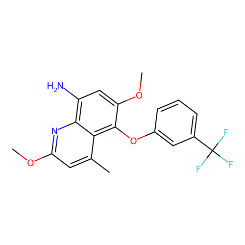 2,6-Dimethoxy-4-methyl-5-[3-(trifluoromethyl)phenoxy]quinolin-8-amine structure