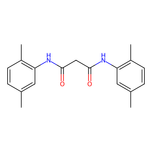 N1,N3-di(2,5-dimethyl-phenyl)-malonamide structure