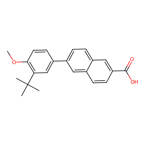 6-(3-Tert-butyl-4-methoxyphenyl)naphthalene-2-carboxylic acid structure