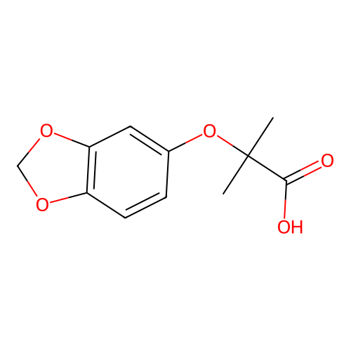 2-(1,3-Benzodioxol-5-yloxy)-2-methylpropanoic acid structure
