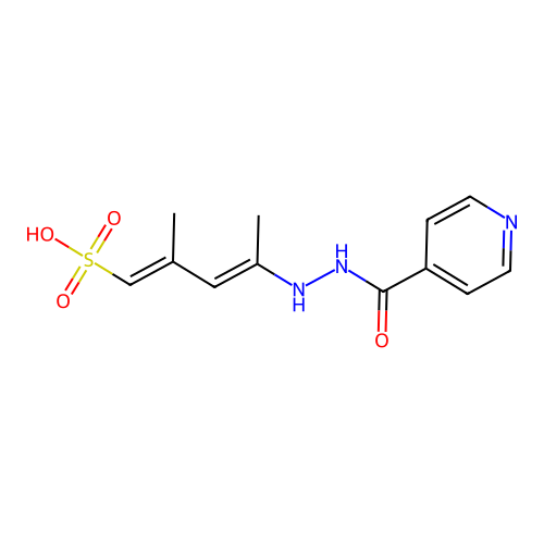 (1E,3E)-2-methyl-4-(2-(pyridine-4-carbonyl)hydrazinyl)penta-1,3-diene-1-sulfonic Acid structure