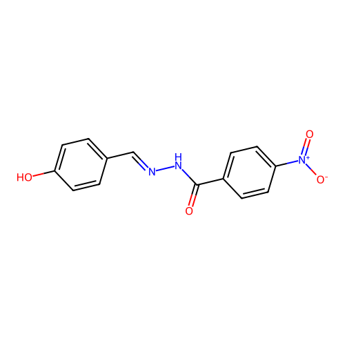 N-[(4-hydroxyphenyl)methylideneamino]-4-nitrobenzamide structure