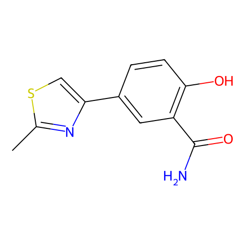 2-Hydroxy-5-(2-methyl-1,3-thiazol-4-yl)benzamide structure