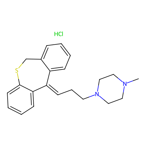 1-(3-Dibenzo(b,e)thiepin-6(11H)-ylidenepropyl)-4-methylpiperazine hydrochloride structure