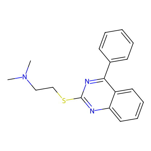 Ethanamine, N,N-dimethyl-2-((4-phenyl-2-quinazolinyl)thio)- structure