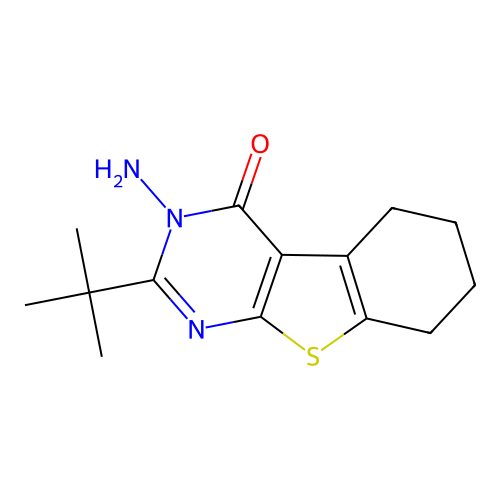3-amino-2-tert-butyl-5,6,7,8-tetrahydro[1]benzothieno[2,3-d]pyrimidin-4(3H)-one structure