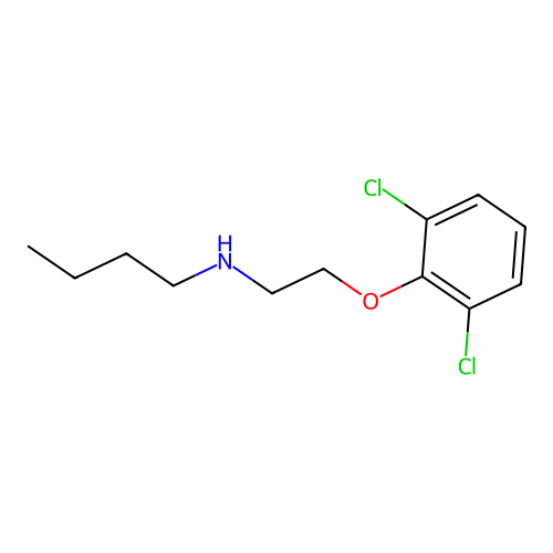 N-[2-(2,6-dichlorophenoxy)ethyl]-1-butanamine oxalate structure