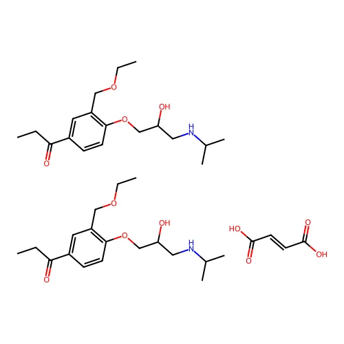 (E)-丁-2-烯二酸;双(1-[3-(乙氧基甲基)-4-[2-羟基-3-(异丙基氨基)丙氧基]苯基]丙烷-1-酮) structure