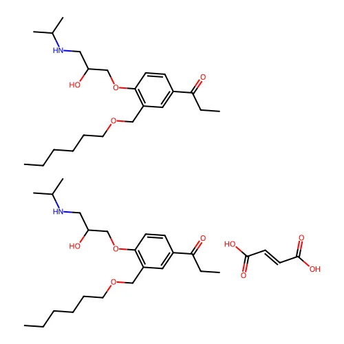 (E)-丁-2-烯二酸;双(1-[3-(己氧代甲基)-4-[2-羟基-3-(异丙基氨基)丙氧基]苯基]丙烷-1-酮) structure