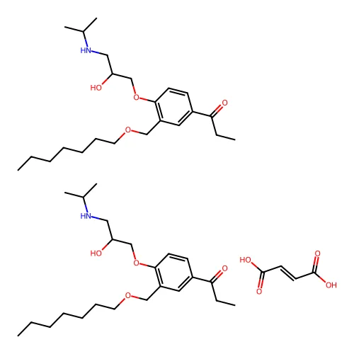 (E)-丁-2-烯二酸;双(1-[3-(庚氧代甲基)-4-[2-羟基-3-(异丙基氨基)丙氧基]苯基]丙烷-1-酮) structure