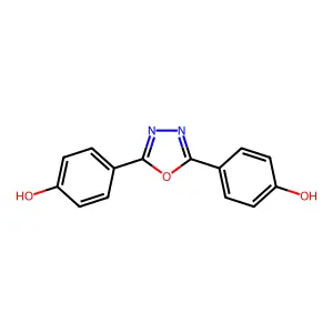 2,5-Bis(4-hydroxyphenyl)-1,3,4-oxadiazole structure