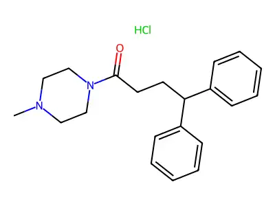Piperazine, 1-methyl-4-(1-oxo-4,4-diphenylbutyl)-, monohydrochloride structure