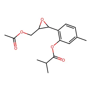10-Acetoxy-8,9-epoxythymol isobutyrate structure