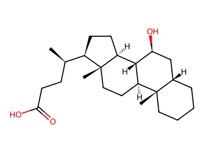 7beta-Hydroxy-5beta-cholan-24-oic Acid structure
