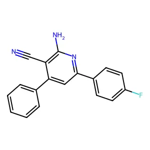 3-Pyridinecarbonitrile, 2-amino-6-(4-fluorophenyl)-4-phenyl- structure