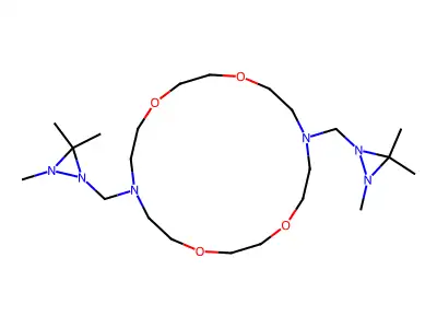 1,10-Bis-(2,3,3-trimethyldiaziridino-1-methyl)-1,10-diaza-18-crown-6 structure