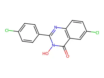 6-chloro-2-(4-chlorophenyl)-3-hydroxy-4(3H)-quinazolinone structure